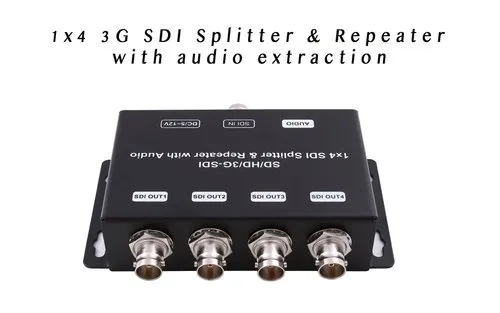 1 In x 4 Outputs 3G SDI Splitter & Repeater With Audio Extraction
