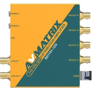 AVMATRIX SD1151-12G 12G-SDI 1x5 Reclocking Distribution Amplifier