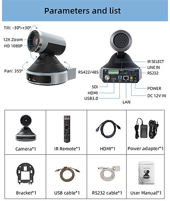 VIDEOCAST 20X HD with SDI, HDMI, USB, and IP Output, Best PTZ Camera (VC100) - Image 7